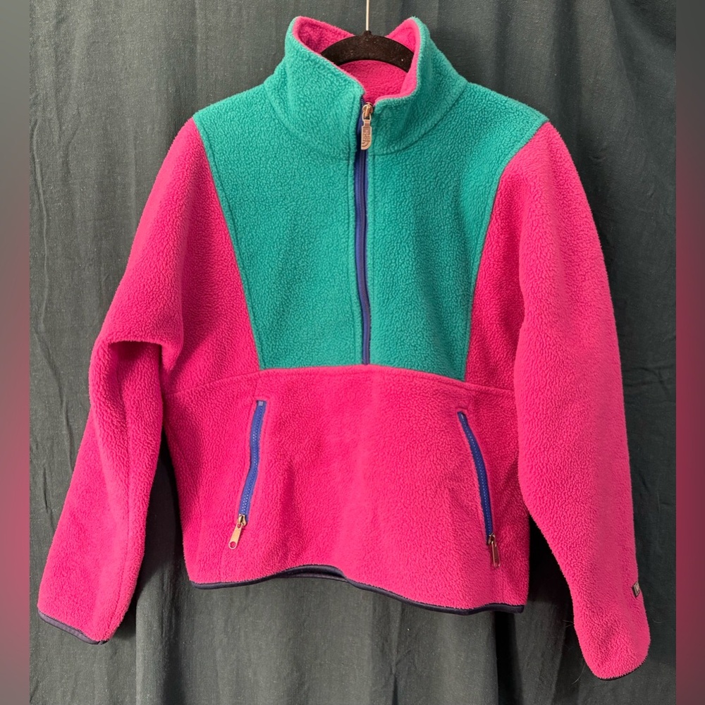 The North Face Pink & Teal Half-Zip Fleece Pullover